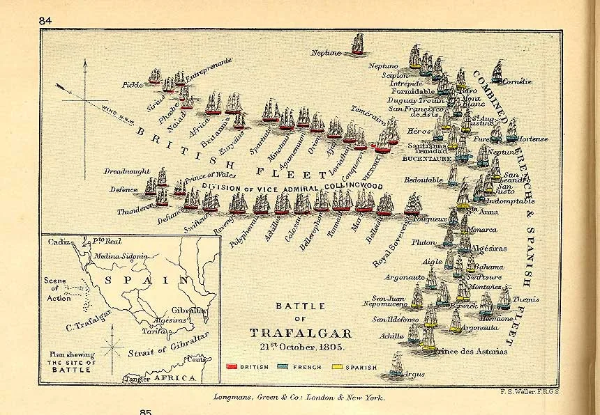 Mapa — Bitwa pod Trafalgarem
