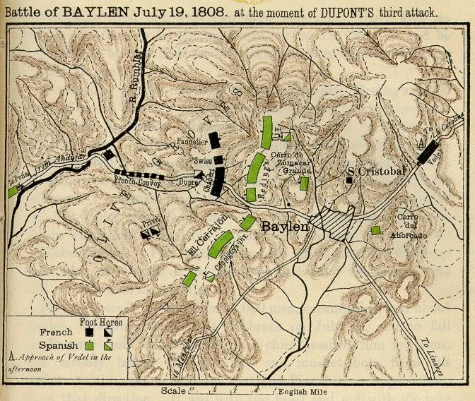 Dobová mapa bitvy: Bitva u Bailénu