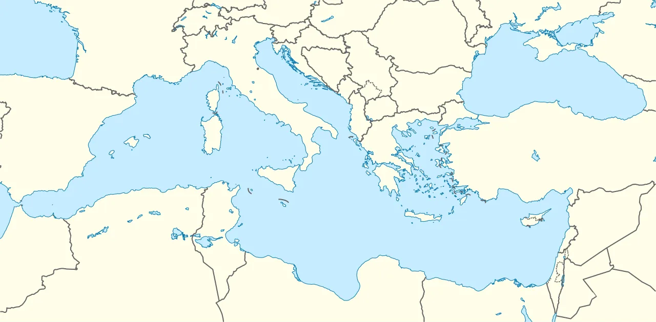 Dobová mapa bitvy: Bitva u mysu Matapan