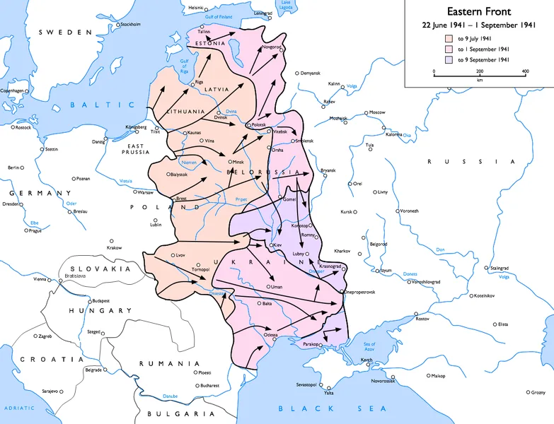 Dobová mapa bitvy: Bitva u Kyjeva