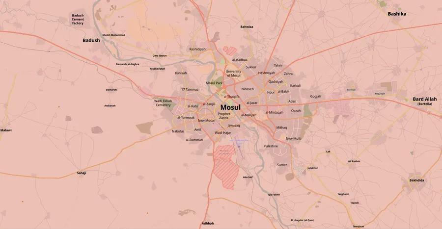 Dobová mapa bitvy: Bitva o Mosul