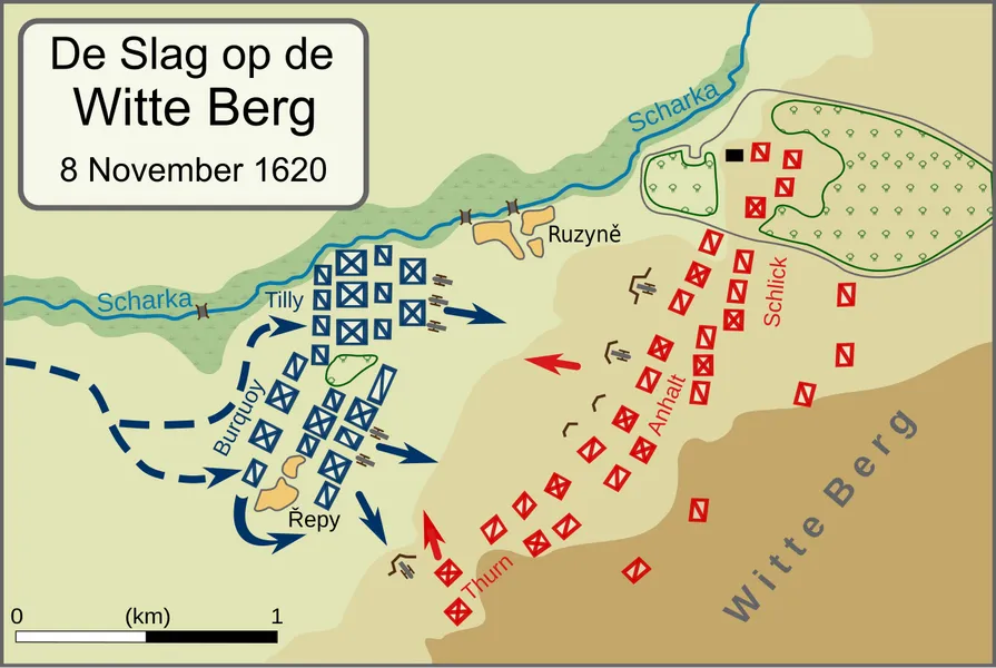 Mapa — Bitwa pod Białą Górą
