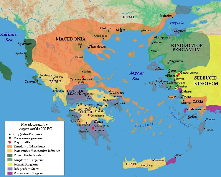 Dobová mapa bitvy: Bitva u Kynoskefal